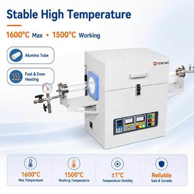 TENCAN TC-16MT 1600C MoSi2 سخان أنبوب الفرن B نوع الحرارية الألومينا أنبوب مختبر كهربائي تلبد فرن المعالجة الحرارية