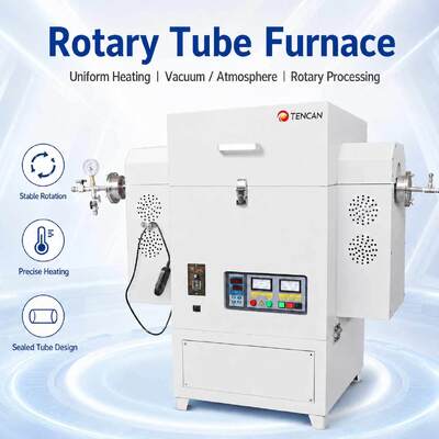 TENCAN TC-12NRT درجة حرارة عالية 1200C مختبر فرن أنبوبي فراغ MOSI2 عنصر التدفئة عالية النقاء مادة الكوارتز/الألومينا