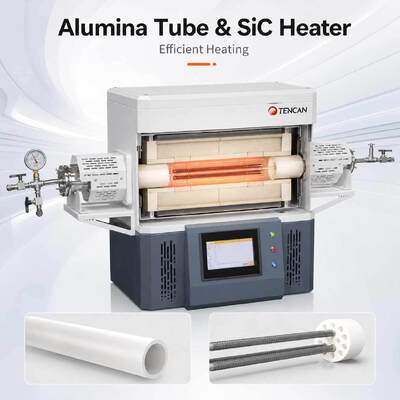 TENCAN TC-14ST 1400C فراغ أنبوب فرن سخان SiC S-نوع الحرارية عالية درجة الحرارة الألومينا أنبوب مختبر سبليت فرن التلبيد