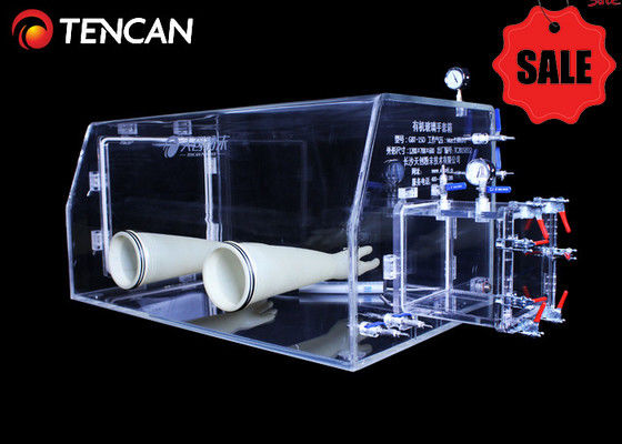 صندوق قفازات المختبر الشفاف GBT-30A - إدارة الغاز الخامل مع غرفة PMMA متينة 30 مم