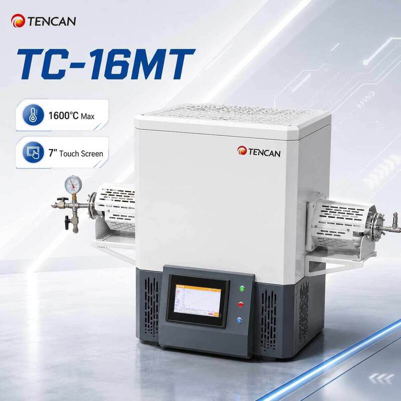 TENCAN MoSi2 تسخين 1600C فرن الأنابيب الفراغية TC-16MT نوع B الحرارة المزدوجة الفرن مختبر المنقسم 30 قطعة قابلة للبرمجة المتقدمة